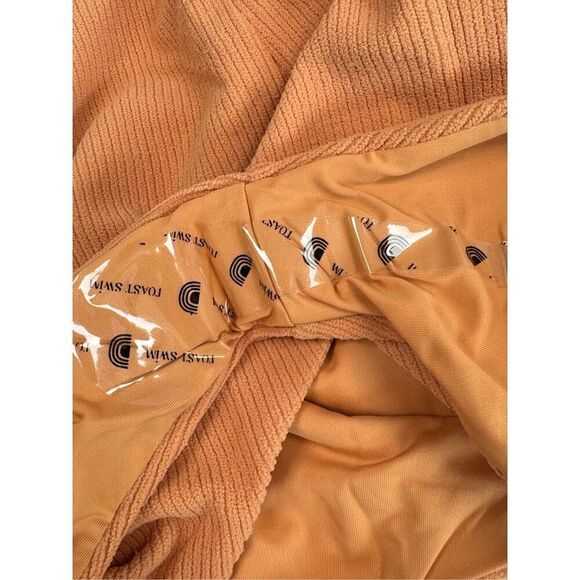 Free People x Toast Swim Dusty Coral Sea Tube One Piece Ribbed Swimsuit S - Picture 7 of 9